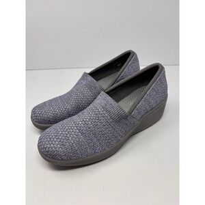 Skechers Pier Lite Shoes Womens Wedge Pump Slip On Gray 158701 Size 10
